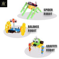 Vente flash - Jouets STEAM - Kit de robot DIY pour enfants - Science éducative - Ingénierie - Construisez votre propre robot - Ensemble d'expériences
