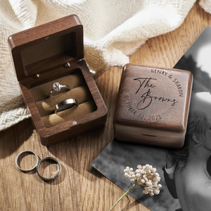 Proposal Jewelry <b>Box</b> Wedding Ring Walnut Chamfered Ring <b>Storage</b> <b>Box</b> <b>Small</b> Retro Portable <b>Storage</b> Wooden <b>Box</b> - Product Image 1