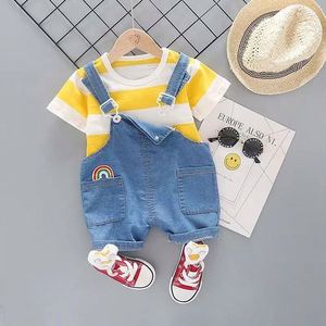Vêtements pour enfants, garçons, vêtements décontractés pour enfants, combinaison en jean, ensemble de vêtements à assortir, ensembles de 2 pièces - Product Image 3