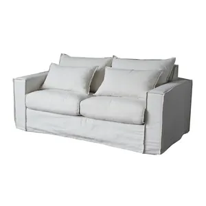 白色亚麻沙发套沙发设计家居家具客厅现代