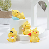Vente chaude mignon canard Miniature poupées jaune canard Figurine décor à la maison Mini résine gâteau de table décoration de voiture