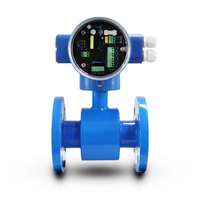 Débitmètre électromagnétique en acier au carbone à bride, type intégré, sortie 4-20mA RS485 Modbus, pour eau, boîtier bleu