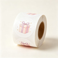 Étiquettes autocollantes Joyeux Noël en rouleau pour sacs en papier et enveloppes, en vinyle imperméable CMYK, pour cosmétiques, lotions et dentifrices