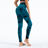 Leggings de Yoga Sin Costuras con Tie Dye Personalizado, Cintura Alta, Efecto Levanta Glúteos, Alta Elasticidad, Pantalones Deportivos para Correr