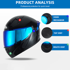 <span class=keywords><strong>Casco</strong></span> <span class=keywords><strong>Modular</strong></span> Abatible de Doble Visor ABS <span class=keywords><strong>para</strong></span> Motocross, Universal <span class=keywords><strong>para</strong></span> Hombre y <span class=keywords><strong>Mujer</strong></span>, Venta al Por Mayor OEM/ODM, Homologado por DOT, <span class=keywords><strong>para</strong></span> Todas las Estaciones, Resistente a Impactos - Product Image 6