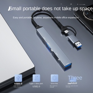 Typ-C/USB-Multifunktions-Dockingstation, USB3.0-Schnittstelle, Ein-zu-Drei-Kartenleser, <span class=keywords><strong>SD</strong></span>/TF-Hub, ADS-806D, 5 Anschlüsse - Product Image 6