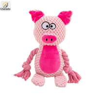 Jouets écologiques pour chiens : Jouet à tirer en peluche renard couineur avec corde en coton double couche, pour le nettoyage des dents et anti-ennui, grand format, accessoires pour animaux de compagnie