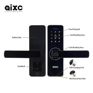 AIXCワイヤレスドアベルWIFITuyaSmart APP TTLOCK Bluetoothルームオフィスホームタッチスクリーンカスタマイズ4個AAアルカリ電池