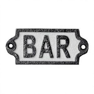 Letrero de barra de aspecto vintage de hierro fundido Letrero y placa general montados en la pared Letreros y placa personalizados de metal con acabado libre de óxido - Product Image 1