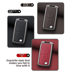 Funda para llave de Peugeot 308, 207, 408, 508, 307, de metal y cuero, protectora para llave de coche. - Product Image 4