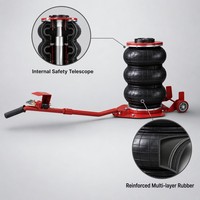Cric pneumatique professionnel 3T à triple coussin d'air certifié CE, outil de levage rapide pour SUV et berlines, idéal pour l'atelier