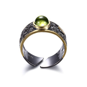 مطلية بالذهب العتيقة مجوهرات الجمشت خاتم مع مطلية بالذهب الأسود - Product Image 4