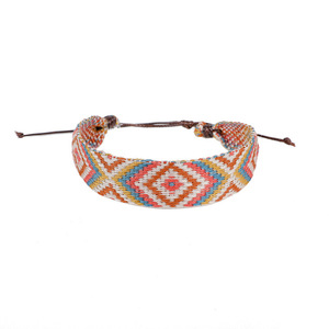 Joyería étnica hecha a mano, pulsera de <span class=keywords><strong>la</strong></span> <span class=keywords><strong>amistad</strong></span>, tótem de flores bordadas, pulsera tejida, pulseras de correas de tamaño ajustable para <span class=keywords><strong>la</strong></span> suerte - Product Image 3
