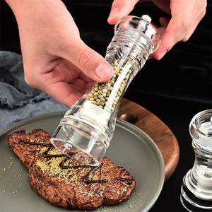 Ensemble moulin à sel et à poivre Hyri en acrylique transparent écologique pour la maison et la cuisine avec noyau de broyage en céramique - Product Image 5
