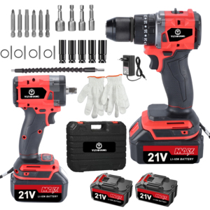 สว่านไร้สายแบบพกพา 21V DIY พร้อมชุดอุปกรณ์จากโรงงาน แบตเตอรี่ลิเธียม สำหรับใช้ในบ้าน - Product Image 3