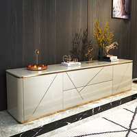 Table console en acier inoxydable métal doré bois mdf gris de luxe pour couloir