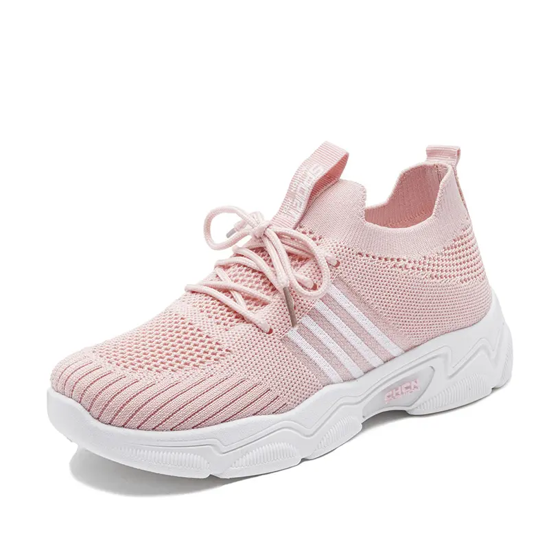 Fille chaussette tricot chaussures mode Sport course marche casual chaussures taille moyenne fille chaussures