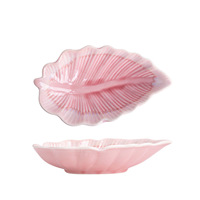 Nouvelle assiette en forme de feuille - Plat de service créatif de style japonais, assiette à collation, assiette à pâtisserie, assiette à sushi. Vaisselle en céramique pour restaurant.