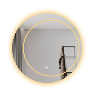 Miroir de salle de bain moderne noir illuminé avec lumière réglable - Product Image 2