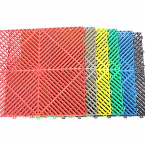 Dalles de sol en plastique industriel antidérapantes colorées à clipser pour garage, atelier et magasin de détail automobile - Product Image 2