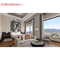 Ensemble de mobilier d'hôtel moderne de luxe 5 étoiles, mobilier sur mesure pour chambre double, ensemble de chambre à coucher pour commandes de projets