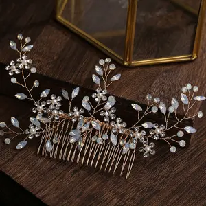 MLTS790 sisir rambut pengantin kristal buatan tangan kualitas tinggi sisir rambut berlian buatan tangan klasik untuk pernikahan