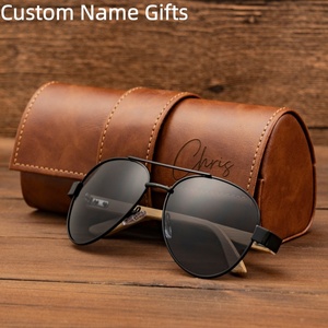 Factory High Quality New Brand Designer Sunglasses Trendy Polarized Wood <strong>Temple</strong> Engraved Logo UV400 Protection Folding Oval - Product Image 3