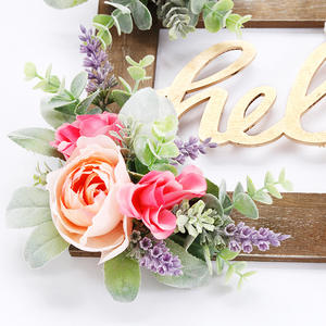 हॉट-सेलिंग कृत्रिम फूल सजावट बोर्ड लैवेंडर फूल माला सामने के दरवाजे सजावटी मालदार - Product Image 4