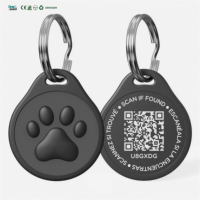 Intelligentes, scannbares, mehrsprachiges QR-Code Silikon-Haustier-ID-Tag, einfach personalisierbar, Anti-Verlust für Hunde und Katzen beim Spazierengehen im Freien