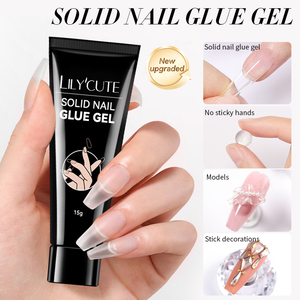 <span class=keywords><strong>LILYCUTE</strong></span> Pegamento Sólido para Uñas de 15ml, Transparente, Sin Residuos Pegajosos, Fuerte Fijación, No Flotante, para Uñas Postizas - Product Image 1