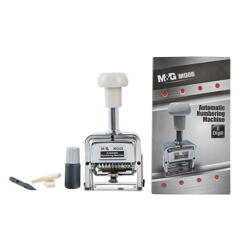 M & G прочная металлическая цифровальная машина, нержавеющая сталь, 8 знаков, Офисная поставка, номер партии Vin, маркировочная машина