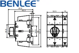 スイッチの切断BENLEE最高品質のCCC 80A 3/4Pオン/オフアイソレータースイッチDINレール電気スイッチ付き