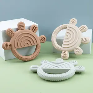 नई आगमन 3D दौर फूल सूरज आकार बच्चे सिलिकॉन Teether शिशु संवेदी शुरुआती खिलौना आउटडोर बच्चे Teether