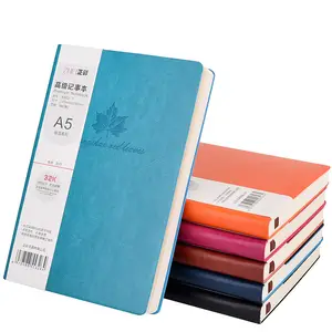 Notepads custom logo printed A5 A6 A4 Hard Cover Soft leather Journal Planner PU notebook diary with logo for promotion