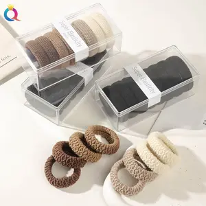 8 piece pack thick hair tie band seamless hair elastic ring women ponytail holder high super elasticity