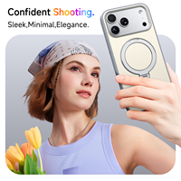 Anillo Magnético Antipolvo con Soporte de Rotación de 360 Grados, Funda de TPU y PC a Prueba de Golpes, Compatible con Carga Inalámbrica para 15, 14, 16, 17 Pro Max