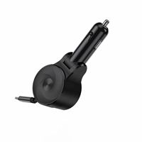 Chargeur de voiture rétractable 3 en 1 USB C PD 30W, adaptateur de charge rapide pour iPhone, pour Samsung Type C 30W, chargeur de voiture portable