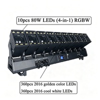 FEIYUEYUE Barre LED étanche IP65 10x80W RGBW 4-en-1 avec zoom pixel, projecteur matriciel à tête mobile, contrôle DMX512, angle de zoom 4-20°