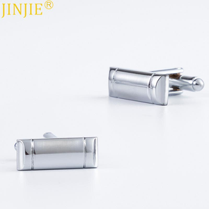 JINJIEプロモーションカフスボタンシルバーメッキポリッシュブランク男性用ウェディング真鍮銅鉄アクセサリー - Product Image 6