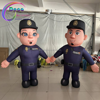 Costume de policier gonflable de dessin animé de marche gonflable d'événement de propagande