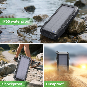 Portable Solar Charger Power <strong>Bank</strong> 10000mAh Waterproof <strong>Battery</strong> Charger Emergency Outdoor <strong>Camping</strong> Light Solar Power <strong>Bank</strong> - Product Image 2
