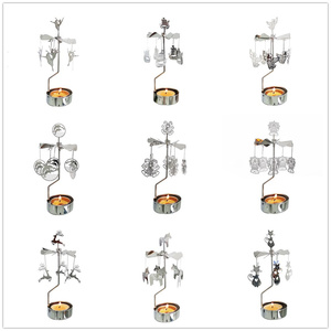 Benutzer definierte Karussell Kerze rotierende Windmühle Spinning Tee licht Kerzenhalter <span class=keywords><strong>Rotary</strong></span> Kerzenhalter für Weihnachts fest Geschenke - Product Image 5