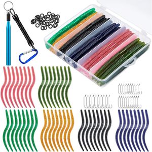 Cvlife Wacky <b>Worm</b> Kit 48Pcs 5.5 Inch Lures With 100 O Rings 30 Hooks Tackle Box For Bass Fishing Freshwater Lure Fishing - Product Image 1