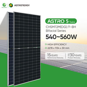 Panneaux solaires d'usine Prix de Chine 540w 550w 560w Astroenergy Monocristallin type N Double vitrage Panneau solaire pour usage domestique - Product Image 1