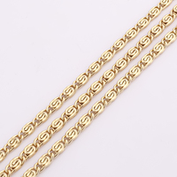 Collier Chaîne Maille Cubaine Personnalisée CM en Laiton Plaqué Or 14K, Largeurs et Longueurs Multiples, Chaîne Figaro Taillée pour Femmes et Hommes