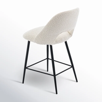 Valdez Boucle Tabouret de bar et de comptoir Mobilier design moderne Comptoir à dossier creux Chaise haute Tabouret de bar rembourré nordique