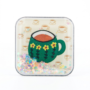 Custom Acrylic Quicksand Fridge Magnet Coffee Tea Mug <b>Jam</b> <b>Jar</b> Liquid Glitter Shaker Refrigerator Magnet OEM/ODM Bulk Wholesale - Product Image 3