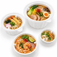 Boîte alimentaire ronde blanche en PP, de qualité alimentaire, résistante aux micro-ondes et anti-fuite, jetable, pour restaurants et traiteurs