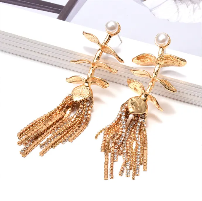 Brave Light New Design Long Colorful Crystal Chain Tassel Dangle Drop Earrings High-quality Luxury Fashion Jewelry For Women