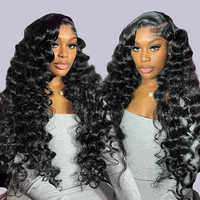 Perruque Full Lace Water Wave 100% Cheveux Humains Brésiliens Pré-Pluckée avec Baby Hair, Ligne de Cheveux Naturelle, Sans Colle, Dentelle HD pour Femmes Noires, Soyeuse